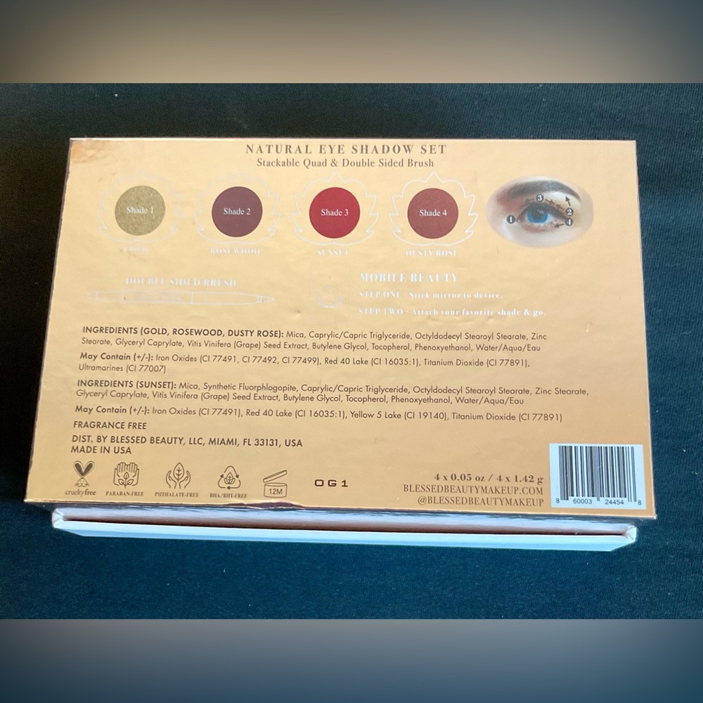 New Blessed Beauty Natural Eye Shadow Set With Brush